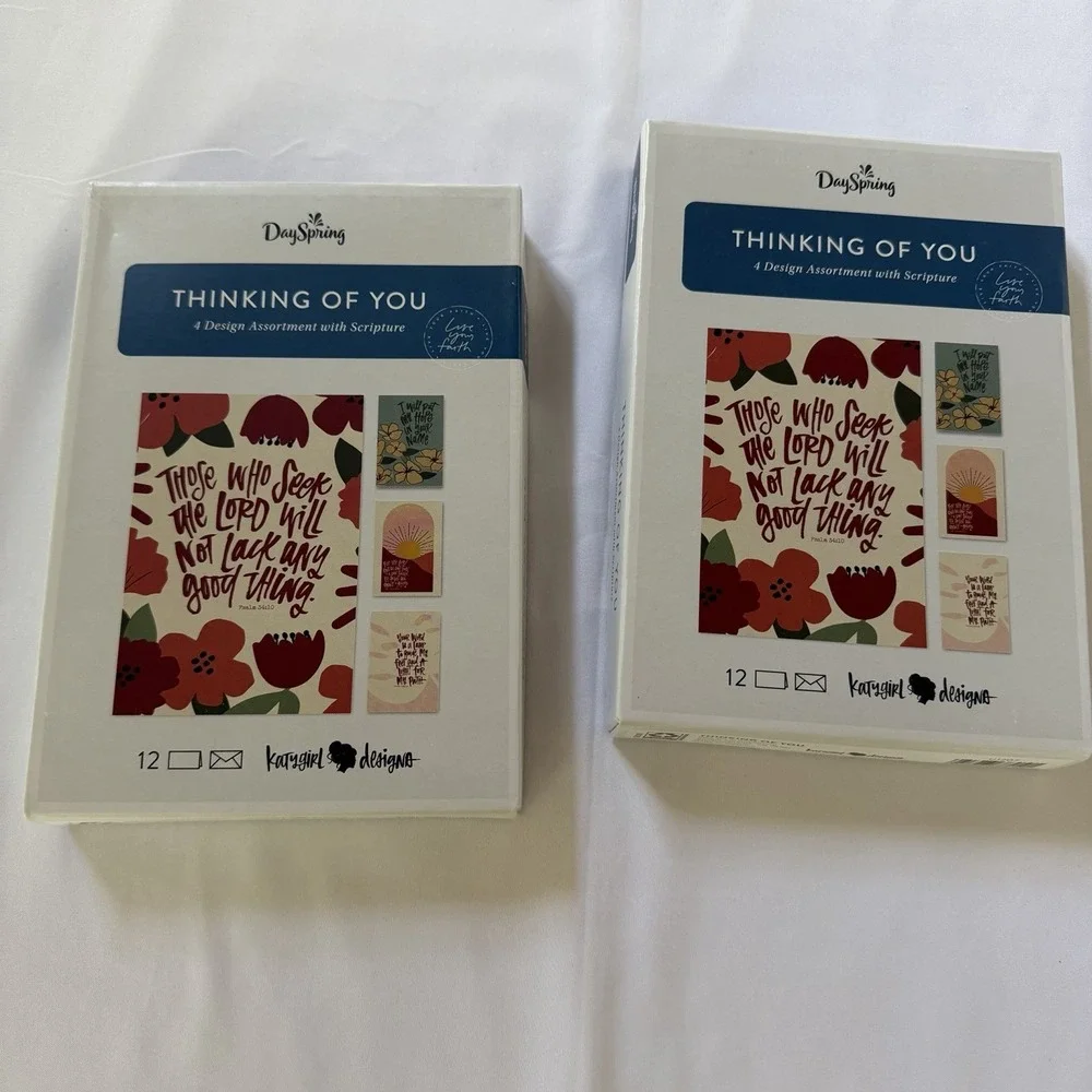 Lot Of 2 DaySpring Thinking of You - Inspirational Boxed Cards, Multi